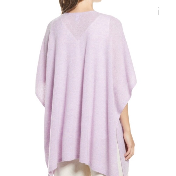 Nordstrom Recycled Cashmere Ruana Purple Petal Heather - Picture 4 of 4